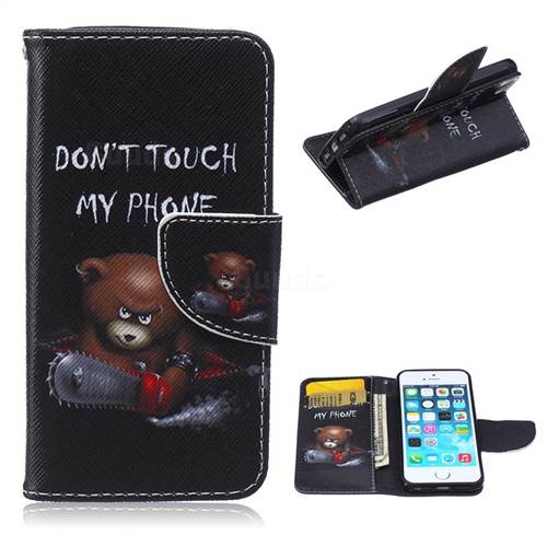 Chainsaw Bear Leather Wallet Case for iPhone 5s / iPhone 5