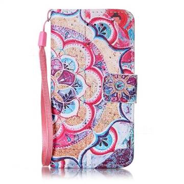 Buddha Flower Leather Wallet Case for iPhone SE 5s 5