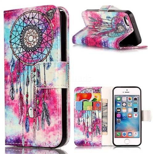 Butterfly Chimes PU Leather Wallet Case for iPhone SE 5s 5