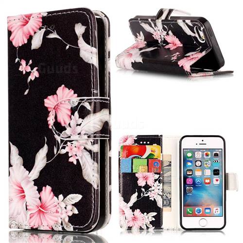 Azalea Flower PU Leather Wallet Case for iPhone SE 5s 5