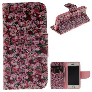 Intensive Floral PU Leather Wallet Case for iPhone SE 5s 5