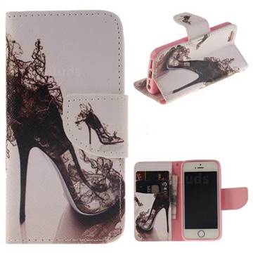 High Heels PU Leather Wallet Case for iPhone SE 5s 5