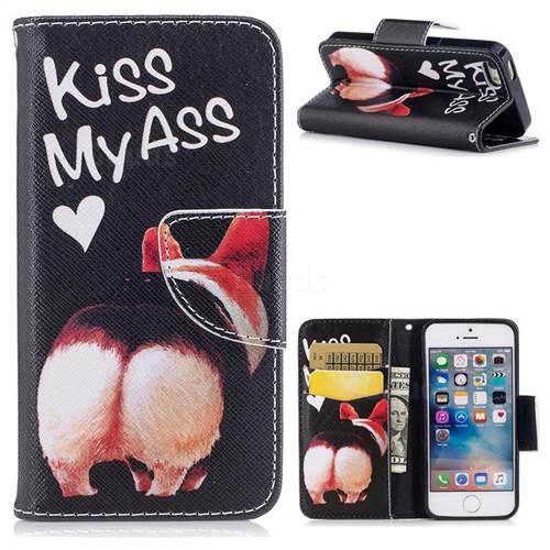 Lovely Pig Ass Leather Wallet Case for iPhone SE 5s 5