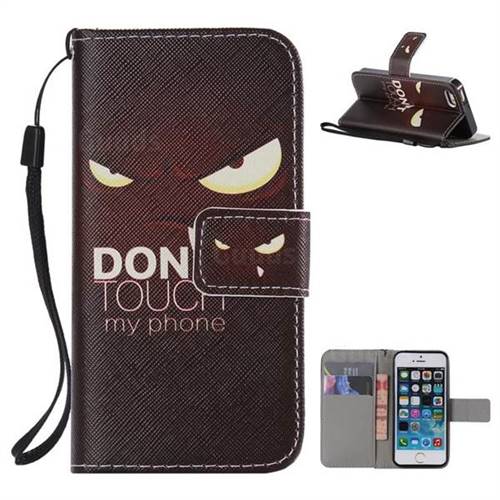 Angry Eyes PU Leather Wallet Case for iPhone SE 5s 5