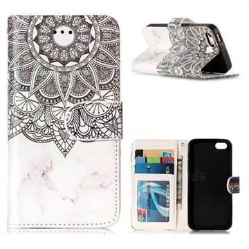 Marble Mandala 3D Relief Oil PU Leather Wallet Case for iPhone SE 5s 5
