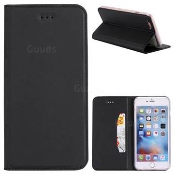 Ultra Slim Automatic Suction Leather Wallet Case for iPhone SE 5s 5 - Black