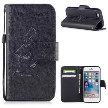 Kiss Streak PU Leather Wallet Case for iPhone SE 5s 5