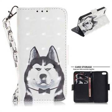 Husky Dog 3D Painted Leather Wallet Phone Case for iPhone SE 5s 5