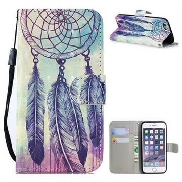 Feather Wind Chimes 3D Painted Leather Wallet Phone Case for iPhone SE 5s 5