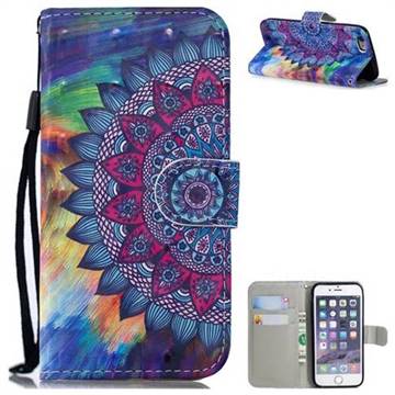 Oil Painting Mandala 3D Painted Leather Wallet Phone Case for iPhone SE 5s 5