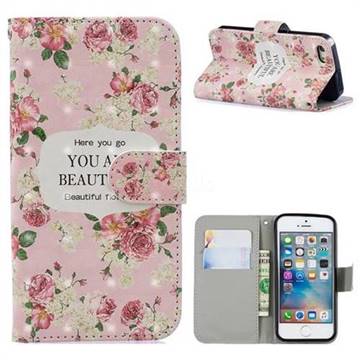 Butterfly Flower 3D Painted Leather Phone Wallet Case for iPhone SE 5s 5