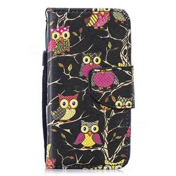 Tree Owls PU Leather Wallet Phone Case for iPhone SE 5s 5
