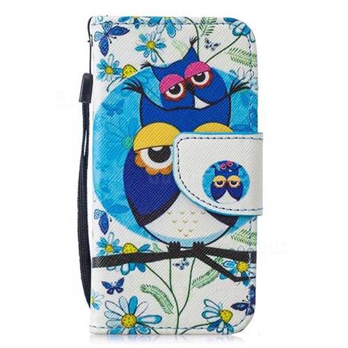Cute Owl PU Leather Wallet Phone Case for iPhone SE 5s 5