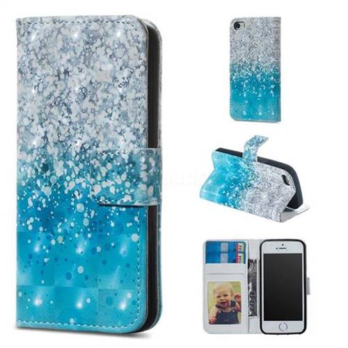 Sea Sand 3D Painted Leather Phone Wallet Case for iPhone SE 5s 5