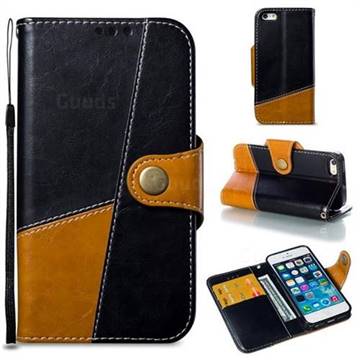 Retro Magnetic Stitching Wallet Flip Cover for iPhone SE 5s 5 - Black