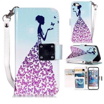 Butterfly Princess 3D Shiny Dazzle Smooth PU Leather Wallet Case for iPhone SE 5s 5