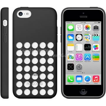 Silicone Case for iPhone 5c with 35 Hollow holes - Black