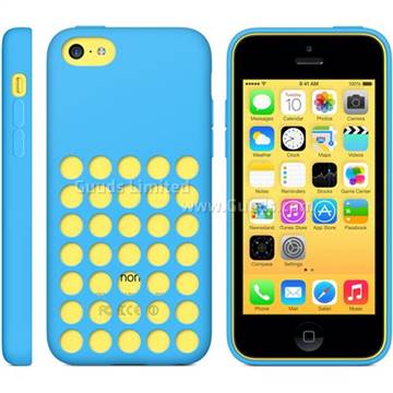 Silicone Case for iPhone 5c with 35 Hollow holes - Blue
