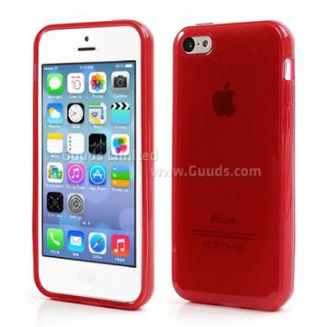 Inner Frosted Soft TPU Gel Case for iPhone 5C - Red