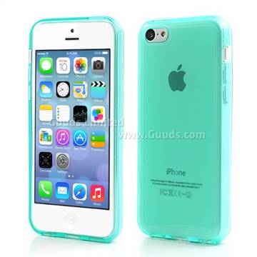 Inner Frosted Soft TPU Gel Case for iPhone 5C - Cyan