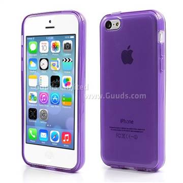 Inner Frosted Soft TPU Gel Case for iPhone 5C - Purple