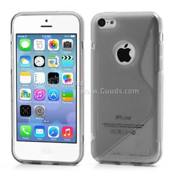 S-Curve TPU Gel Cover for iPhone 5C with Logo Cutout - Grey