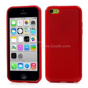 Glossy Jelly TPU Case for iPhone 5C - Red