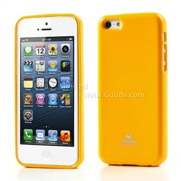 Mercury Goospery Glitter Powder Jelly TPU Back Cover for iPhone 5c - Yellow