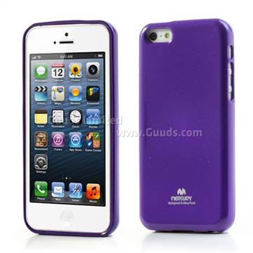 Mercury Goospery Glitter Powder Jelly TPU Back Cover for iPhone 5c - Purple