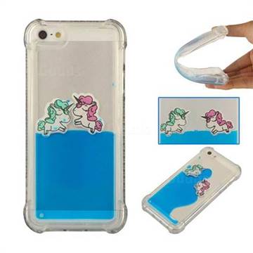 Shockproof Dynamic Rainbow Unicorn TPU Case for iPhone 5c - Blue