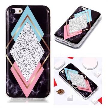 Black Diamond Soft TPU Marble Pattern Phone Case for iPhone 5c