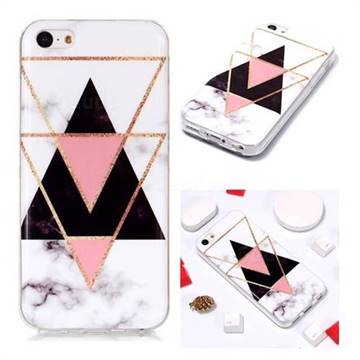 Inverted Triangle Black Soft TPU Marble Pattern Phone Case for iPhone 5c