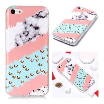 Diagonal Grass Soft TPU Marble Pattern Phone Case for iPhone 5c