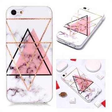 Inverted Triangle Powder Soft TPU Marble Pattern Phone Case for iPhone 5c