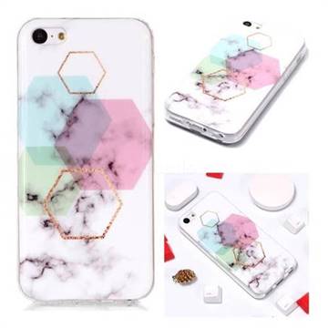 Hexagonal Soft TPU Marble Pattern Phone Case for iPhone 5c