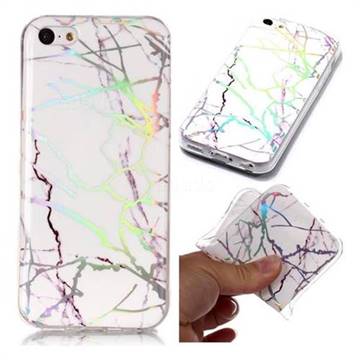 Color White Marble Pattern Bright Color Laser Soft TPU Case for iPhone 5c