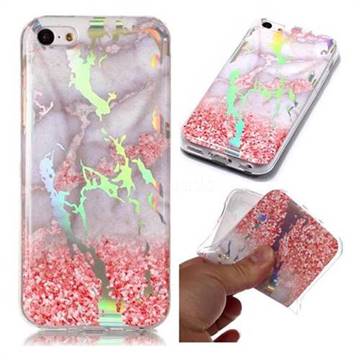 Powder Sandstone Marble Pattern Bright Color Laser Soft TPU Case for iPhone 5c