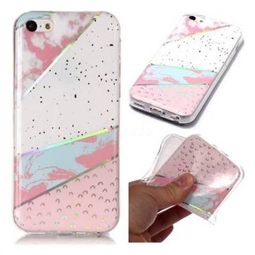 Matching Color Marble Pattern Bright Color Laser Soft TPU Case for iPhone 5c