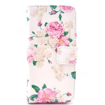 Chinese Rose Leather Wallet Case for iPhone 5c