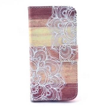 Lace Mandala Leather Wallet Case for iPhone 5c