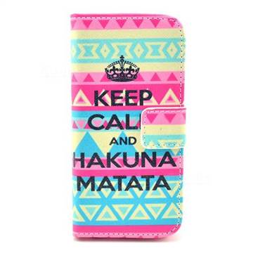 KEEP CALM AND HAKUNA MATATA Leather Wallet Case for iPhone 5c