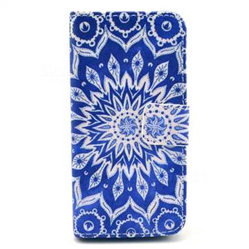 Mandala Flower Leather Wallet Case for iPhone 5c