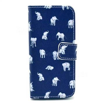 India Elephants Leather Wallet Case for iPhone 5c