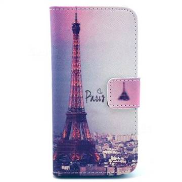 Fog Eiffel Tower Leather Wallet Case for iPhone 5c