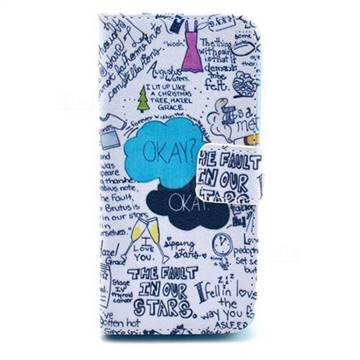 Graffiti Leather Wallet Case for iPhone 5c