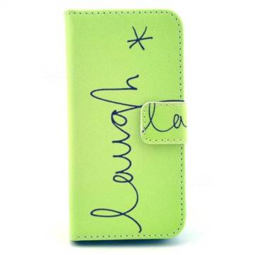 Simple Laugh Leather Wallet Case for iPhone 5c