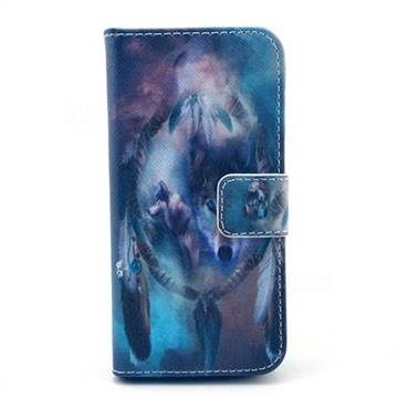 Dreaming Catcher Wolf Leather Wallet Case for iPhone 5c