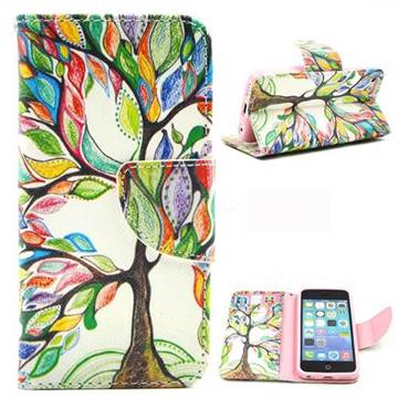 The Tree of Life Leather Wallet Case for iPhone 5c