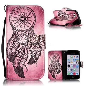 Wind Chimes Leather Wallet Phone Case for iPhone 5c