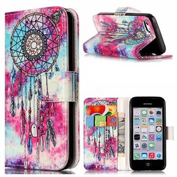Butterfly Chimes PU Leather Wallet Case for iPhone 5c